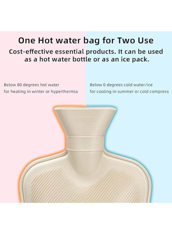 قربة مياه ساخنة مطاطية سعة 2 لتر مع غطاء فرو ناعم - زجاجة تدفئة لتخفيف آلام الرقبة والكتف وتشنجات الجسم - هدية مثالية للسيدات - Image 4